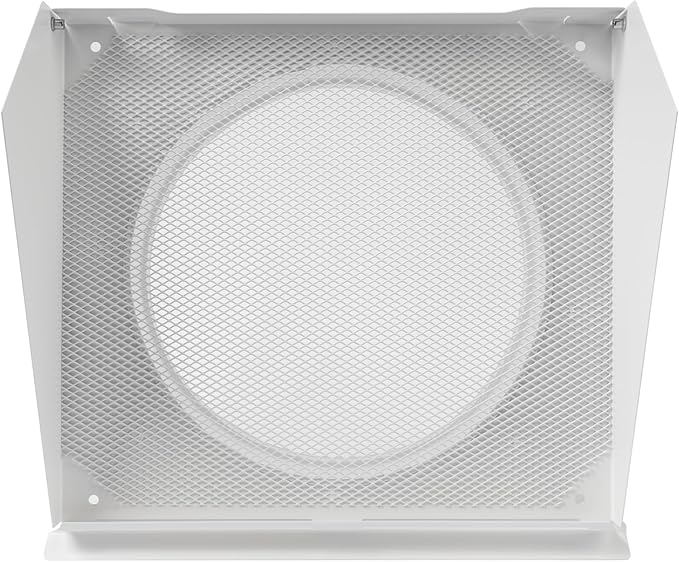 Vent Systems 10" Inch Exhaust Vent Cover with Rubber Gasket - White Galvanized Steel - Robust and Weatherproof Outdoor Air Exhaust Box - Duct or Surface Mounting - Rain and Snow Protection