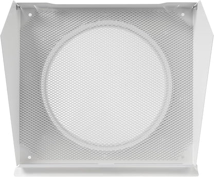 Vent Systems 10" Inch Exhaust Vent Cover with Rubber Gasket - White Galvanized Steel - Robust and Weatherproof Outdoor Air Exhaust Box - Duct or Surface Mounting - Rain and Snow Protection