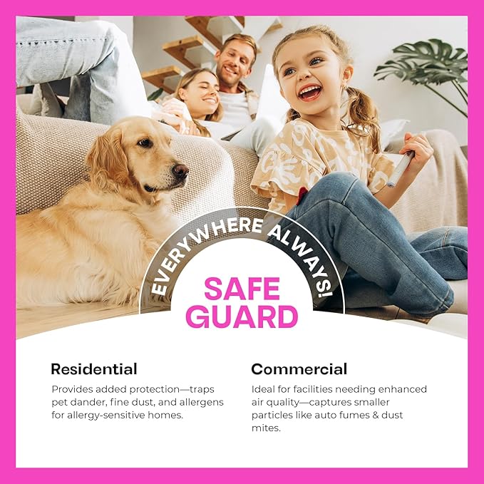 Simply 20x20x2 Air Filter, MERV 11, 12 Pack, Furnace Air Filter for HVAC (Actual Size: 19.5"x19.5"x0.75") DUST, Pet & Allergy Control