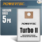 POWERTEC Fleece Filter Bag 5 Pack for Fein Turbo II Dust Extractor, Works for Turbo II & Dustex 35 L Wet/Dry Dust Extractor, Replacement Shop Vac Bags for Fein 31345062010 (75114)