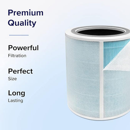 LEVOIT Core 400S-P Air Purifier Smoke Remover Replacement Filter, Genuine 4-in-1 Air Filters, Supports HEPA Sleep Mode, High-Efficiency Activated Carbon, Core 400S-RF-SR, Blue, 1 Pack