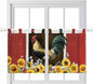 Chicken Sunflowers Kitchen Curtains 36 Inch Length, Small Window Curtains Tab Top, Farmhouse Animals Red Barn Bees Light Filtering Short Window Treatments Tier Drapes 27.5"x36" 2 Panel