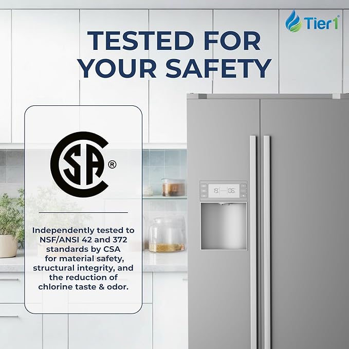 Tier1 RWF1041 UKF7003 Refrigerator Water Filter | Replacement for EDR7D1, UKF7002AXX, UKF7003AXX, WSM-1, WF288 Fridge Filter - Up to 12 Months Supply | Easy Install | Great Tasting Water & Ice (2-pk)