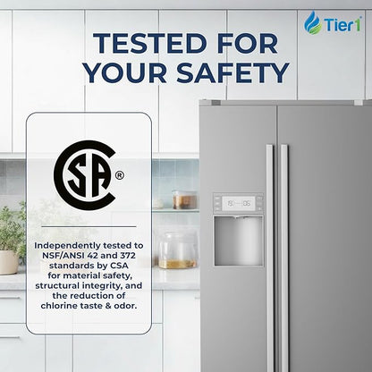 Tier1 RWF1041 UKF7003 Refrigerator Water Filter | Replacement for EDR7D1, UKF7002AXX, UKF7003AXX, WSM-1, WF288 Fridge Filter - Up to 12 Months Supply | Easy Install | Great Tasting Water & Ice (2-pk)