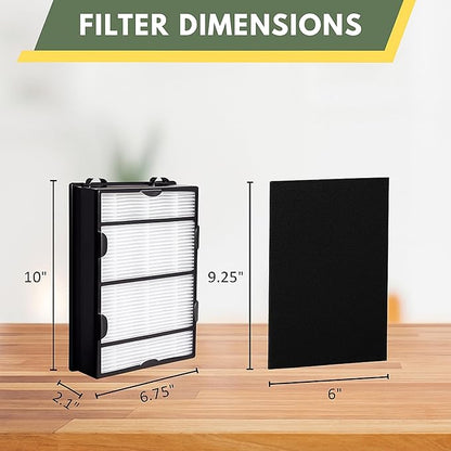 Nispira True HEPA (2) + Carbon Pre Filter Replacement (4) Compatible with Holmes Air Purifier HAPF600 HAPF600D HAPF600D-U2 Filter B