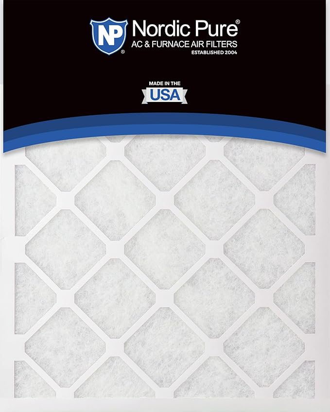 Nordic Pure 20x20x1 (Actual Size: 19 1/2 x 19 1/2 x 3/4) Poly Green MERV 6 AC Furnace Air Filters – Reduces Dust, Pollen, Pet Dander & Allergens – 4-Pack