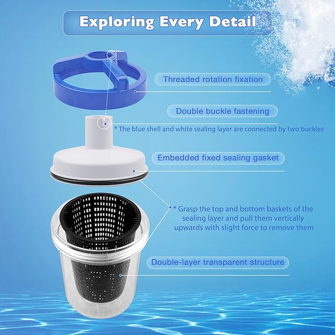 ATRACYPART Inline Pool Leaf Canister Compatible with Hayward W560 PoolVac Navigator Standard, Leaf Catcher Filter with Strainer Basket and 5 Skimmer Socks