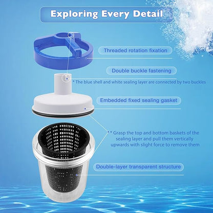 ATRACYPART Inline Pool Leaf Canister Compatible with Hayward W560 PoolVac Navigator Standard, Leaf Catcher Filter with Strainer Basket and 5 Skimmer Socks