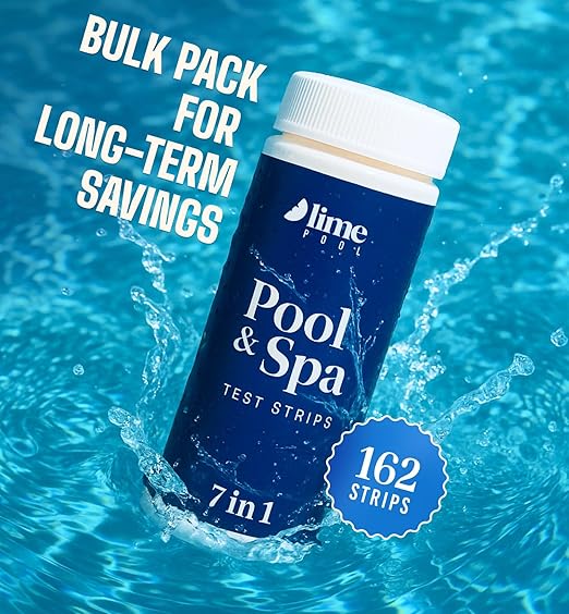 162 Pcs 7-Way Hot Tub, Spa & Pool Test Strips - Accurate Readings in 15 Seconds