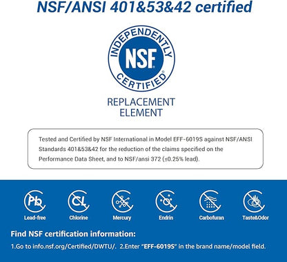Maxblue Replacement for GE® RPWFE®, RPWF (with CHIP) Refrigerator Water Filter, Compatible with WSG-4, WF277, GFE28GMKES, PFE28KBLTS, GFD28GSLSS, PWE23KSKSS, GYE22HMKES, DFE28JSKSS, 2 Filters