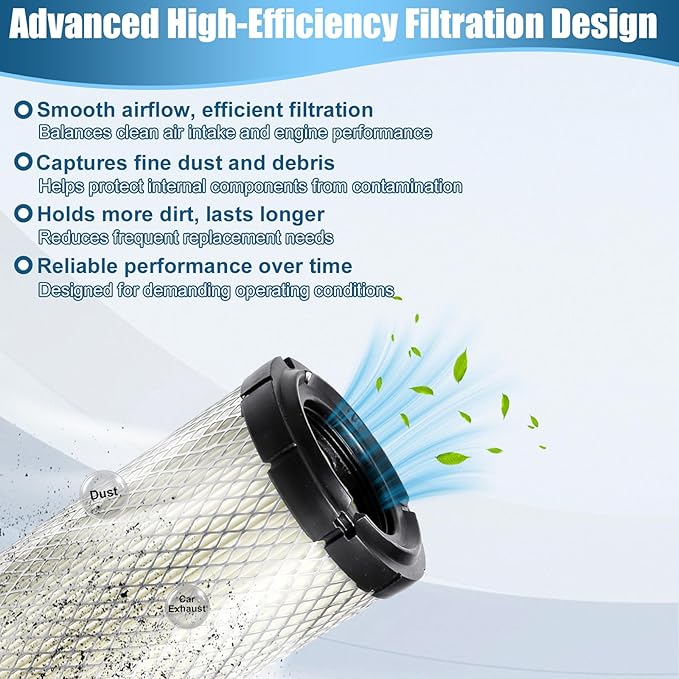 P822768 Air Filter (2 Pack) Compatible with Donaldsonn Baldwinn RS3988 P772579 Fletguardd AF25436 Luberfinerr LAF8143 WIXX 46489 FRAMM CA9246 AM129028 Kubota R1401-42280 129062-12560