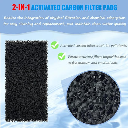 SHIGATSU 4 Set Replacement Aquarium Maintenance Kit for AquaClear 50 Power Filter, Includes Aquarium Foam Insert, Carbon Sponge, Bio Media and Pre-Filter Sponge