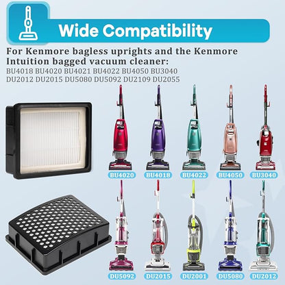 2Pack K3010 HEPA Replacement Filter for Kenmore Upright Vacuum Cleaner BU4018 BU4020 BU4021 BU4022 BU4050 BU3040 DU2012 DU2015 DU5080 DU5092 DU2109 DU2055