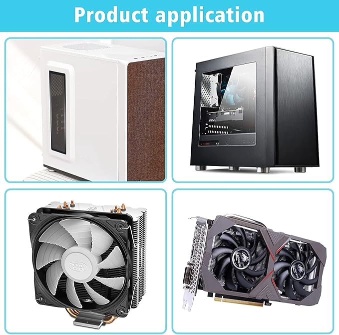 [4 Pack] 280x140mm PC Case Dust Mesh Filter, Magnetic Frame Computer Fan Dust Mesh PC Cooler Filter Dustproof PVC Cover Grills - Black