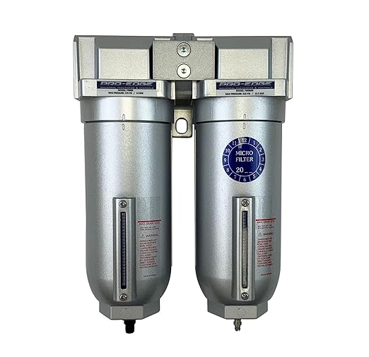 3/4" NPT Industrial (2-Stage) Moisture Removing Particulate Filter Water Separator and Oil, Moisture Vapor Removing Coalescing Filter for Compressed Air