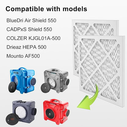 5pcs Pre-Filter Replacement Compatible with Vevor Air Scrubber ZHP2301-550/ BlueDri Air Shield 550 Scrubber Air Purifier, Protective Pre Filters