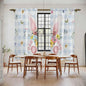 Easter Window Curtains 72 Inch Long 2 Panel Set, Rod Pocket Long Curtains & Drapes, Spring Rabbits Ears Feet Floral Blue Lattice Light Filtering Window Treatment for Bedroom Living Room 52"W x 72"L
