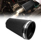 RYANSTAR 152mm 6" High Flow Round Tapered Cone Closed-Top Washable Clamp-On Dry Air Filter Long 265mm tall Black