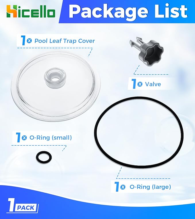 Replacement Pool Leaf Trap Cover Lid with O-Ring & Valve Compatible with Intex 12" Sand Filter Pumps – For Models 11823, 26361CA, 26361EH, 26361W, 26337EH, 28645EG, SF15110, 28948EH, ECO15110-2