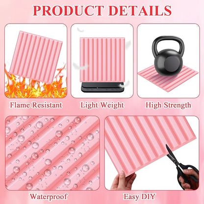Nuanchu 32 Pcs 3D Slat Wall Panels 12 x 12 Inch PVC Fluted Textured Panel Cuttable Paintable DIY Wall Art Decorative Tiles for Ceiling Studio Bathroom Interior TV Background (Pink)