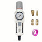 XingNEeng 1/2" NPT Compressed Air Filter Regulator Combo Piggyback, Water/Oil Trap Separator with Pressure Gauge(0-150 psi), Auto Drain, Poly Bowl, 5 Micron Brass Element, Metal Bracket