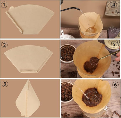 320 Count #4 Coffee Filters 8-12 Cup Disposable Coffee Filters 4 Cone Paper Unbleached Natural Number 4 Filters Paper Compatible with Ninja Coffee Filter, Drip and Pour Over Coffee Maker