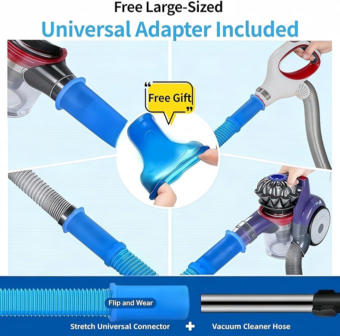 Dryer Vent Cleaner Kit - Universal Vacuum Hose Attachment & Lint Brush, Effectively Clean Clogged Dryer Ducts, Fit Most Vacuums for Dryer, Refrigerator Coils & Behind Appliances (Purple)