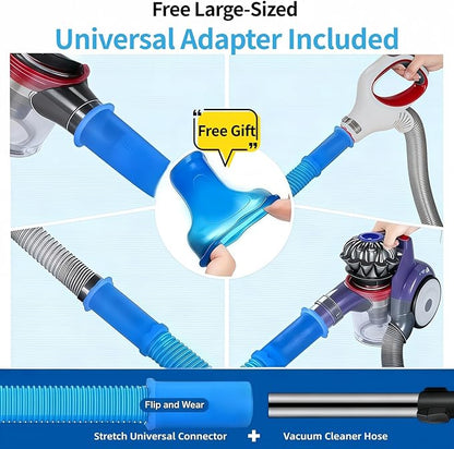 Dryer Vent Cleaner Kit - Universal Vacuum Hose Attachment & Lint Brush, Effectively Clean Clogged Dryer Ducts, Fit Most Vacuums for Dryer, Refrigerator Coils & Behind Appliances (Purple)
