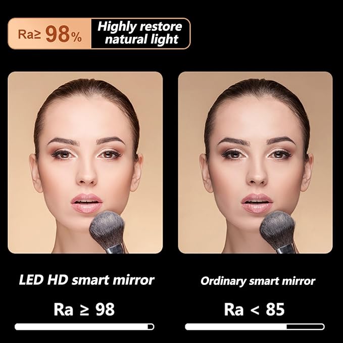 Irregular Bathroom Mirror with 3 Colour LED Light, Wall Mounted Makeup Mirror with Touch Switch and Demister Pad, Energy-Saving LED Smart Mirrors, Dimmable(A,23.6 * 47.2in/60 * 120cm)