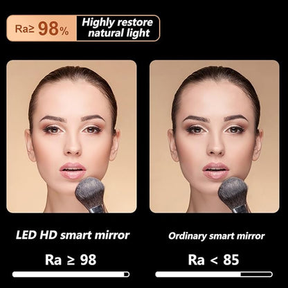 Irregular Bathroom Mirror with 3 Colour LED Light, Wall Mounted Makeup Mirror with Touch Switch and Demister Pad, Energy-Saving LED Smart Mirrors, Dimmable(C,19.7 * 31.5in/50 * 80cm)