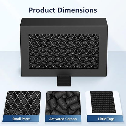 2 Pack Activated Carbon Air Filter Cartridge for Bamboo Lab X1/X1C/P1P/P1S 3D Printer, Replacement Carbon Filters for VOCs PM2.5 Odors, Black