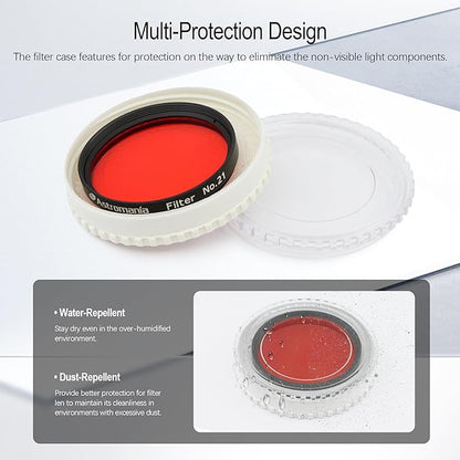 Astromania Telescope Filter, 2 Inches Planetary Filter for Astronomy Telescope Eyepiece, Color Filter for Enhancing Contrast in Lunar Planetary Observation - #21 Orange