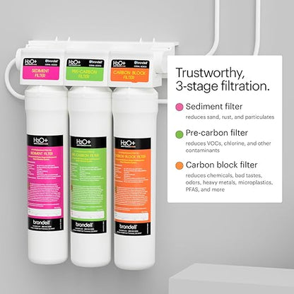 Brondell H2O+ Coral UC300 Three-Stage Undercounter Water Filtration System (UF-35 Replacement Filters)