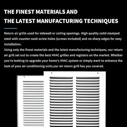 10x10 Vent Cover(Duct Opening Size),Air Return Vent Cover,Flat Vent Cover,Rejillas De Aire Acondicionado para Casa,Return Air Grilles,Outer Dimensions:11.75"W X 11.75"H(10"W x 10"H, Duct Opening)