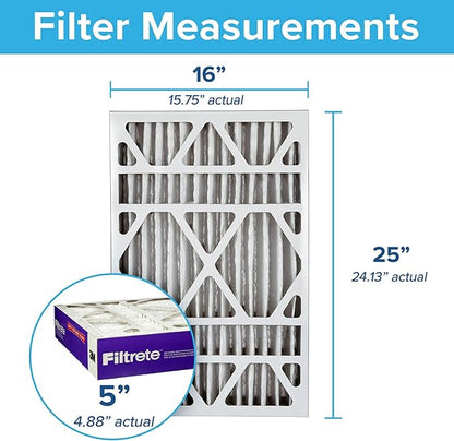 Filtrete 16x25x5 AC Furnace Air Filter, MPR 1550, MERV 12, Fits Honeywell & Trion AirBear, CERTIFIED Asthma & Allergy Friendly, Electrostatic Air Filter, 1-Pack (actual size 15.75 x 24.13 x 4.88)