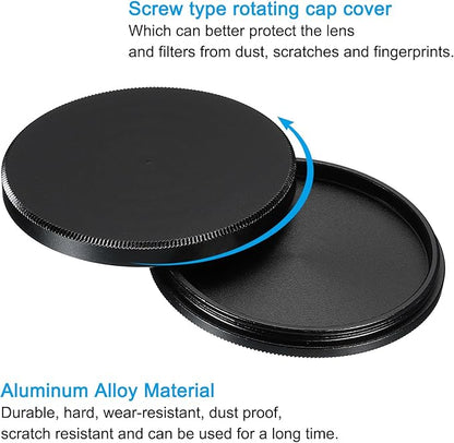 PATIKIL 43mm Lens Cap, Camera Lens Cap Cover Universal Front Metal Lens Filter Stacks Cap Protective Case for 43mm Camera Circular Polarizing Fader ND Filter, Black