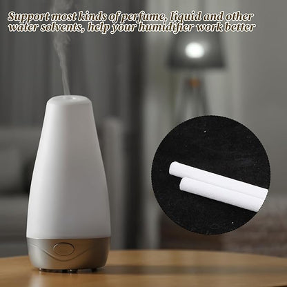50PCS Humidifier Stick Filter Refill, 0.3"×4" Mini Air Diffuser Pure Wicks Universal Cotton Replacement Wicks for Small Portable Humidifier Diffuser in Office Bedroom Home
