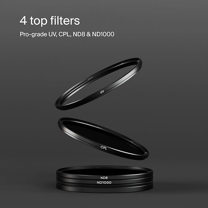 Urth 62mm 4-in-1 Magnetic Lens Filter Kit (Plus+) -UV, CPL, Neutral Density ND8, ND1000, Multi-Coated Optical Glass, Ultra-Slim Camera Lens Filters