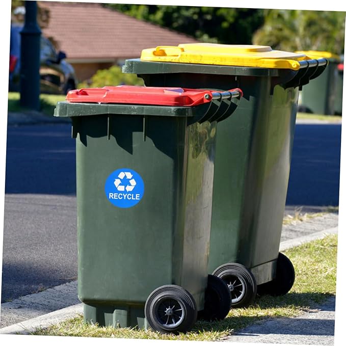 8pcs Garbage Sorting Stickers Waste Recycling Labels for Trash Can Adhesive PVC Sticker for Home School
