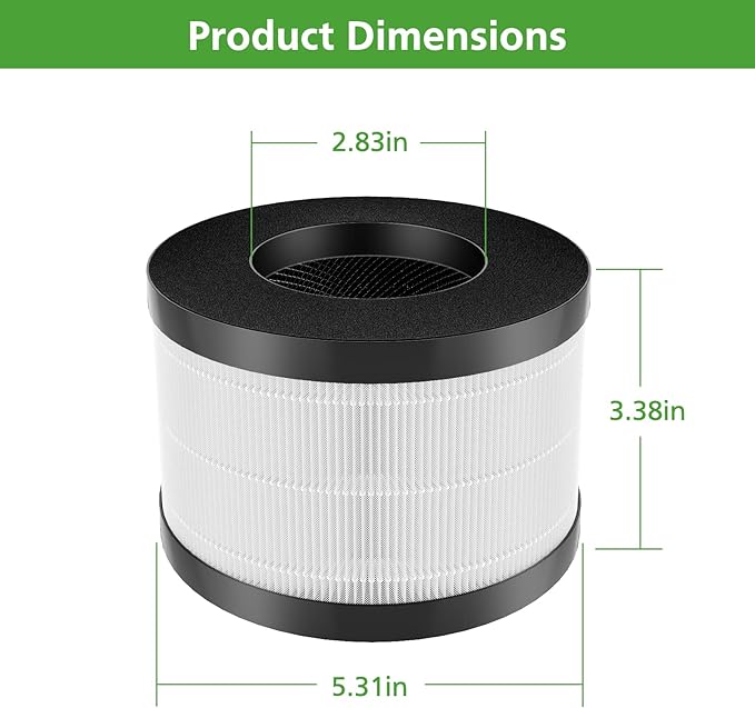 AP01 Filter Only Compatible with Himox AP01(H01) Air Purifi-er, High-Efficiency 3-Stage Filtration for Himox AP01 Replacement Filter, 2 Pack