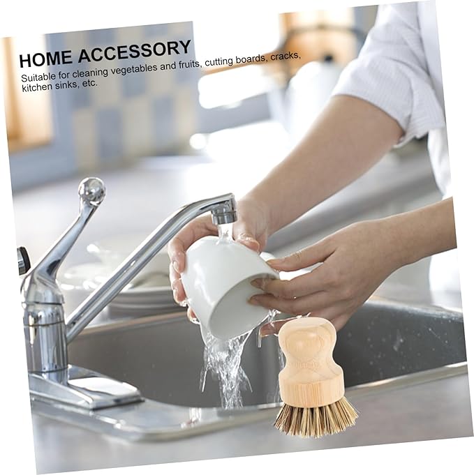Dish Brush Handle Potato Scrubber Brush Sturdy Bristles for Dish Washing Scrubbers Non-Scratch and Odorless Multi-Function Vegetable Cleaner
