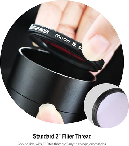 Astromania Telescope Moon Filter 2 Inch, Moon Skyglow Filter Reduces Moon Glare and Enhances Lunar Crater Details, Eyepiece Accessory for Astronomy Beginner, Works with Telescope Accepts 2" Eyepieces