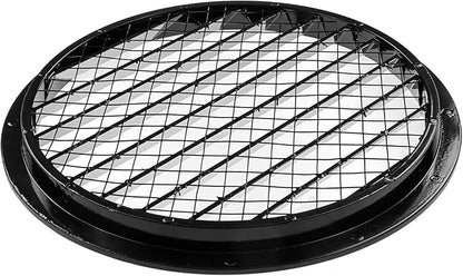 Repa Market 10" Inch Aluminum Black Soffit Air Vent Cover - Louvered Round Gable Vent with Mesh Screen - Exhaust/Intake Ventilation Grill for House, Attic, Bathroom - Outdoor Metal Duct Grate