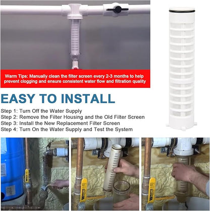1-1/2" 100 Mesh Spin Down Replacement Filter Screen FS1-1/2-Re for Rusco & Vu-Flow Filtration System, FS1 1/2-100 Water Filter Element, Irrigation Sprinkler Filters for Water Spin Down Sediment Filter
