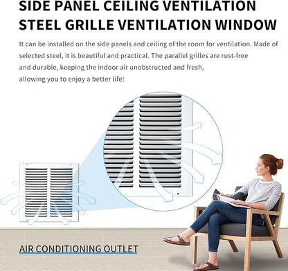 10x10 Vent Cover(Duct Opening Size),Air Return Vent Cover,Flat Vent Cover,Rejillas De Aire Acondicionado para Casa,Return Air Grilles,Outer Dimensions:11.75"W X 11.75"H(10"W x 10"H, Duct Opening)