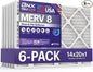 BNX TruFilter 14x20x1 Air Filter MERV 8 (6-Pack) - MADE IN USA – Dust & Pet Defense Electrostatic Pleated Air Conditioner HVAC AC Furnace Filters for Dust, Pet, Mold, Pollen MPR 600 – 700 & FPR 5