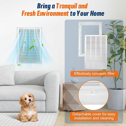 Fancat Return Air Filter Grille for 16x25 Ducts, Steel Air Vent Cover with Removable Door for 1" Filters | Fits Sidewall & Ceiling | Outer Size: 18 5/8" W x 27 5/8" H