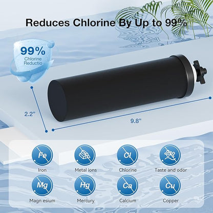 Black Purification Elements Replacement for Berkey® BB9-2® & Big Berkey® Gravity Water Filter System, Compatible with ProOne® Big+ & Purewell Filters, High-Efficiency Carbon Elements (2 Pack)