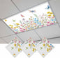 Fluorescent Light Covers for Ceiling Lights Spring Flowers Magnetic Light Filters 3 Pack 4x2 ft Daisy Butterflies Dragonfly Ceiling Lights Cover for Classroom Office School Home Drop Lamp Decor