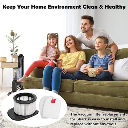 VIEWALL Filter Replacement for Shark Stratos IZ540H, IZ562H, IZ840H, IZ862H, UZ565H, UZ865H, IZ560H, UZ815H Cordless Vacuum, Part XFFKIZ700 & XPSMFIZ700, 2 HEPA 4 Foam Felt Filter